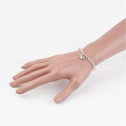 Faceted Abacus Glass Beads Stretch Bracelets&nbsp;BJEW-JB02719