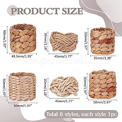 6pcs 6 styles Bamboo Knitting Napkin Rings&nbsp;AJEW-PH0012-13