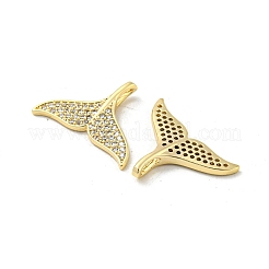 Brass Micro Pave Clear Cubic Zirconia Pendants&nbsp;KK-H460-35G