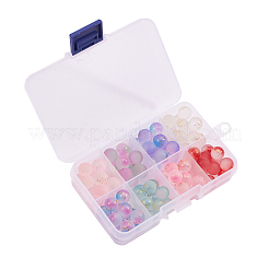 96Pcs 8 Colors Transparent Spray Painted Frosted Glass Beads&nbsp;GLAA-CJ0001-40