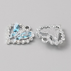 Platinum Alloy Rhinestone Pendants&nbsp;FIND-TAC0008-69P-01