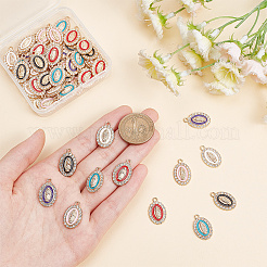 60Pcs 6 Colors Alloy Rhinestone Pendants&nbsp;RB-AR0003-13