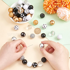 1 Set Mixed Style Acrylic Round Beads Sets&nbsp;SACR-PH0001-52D