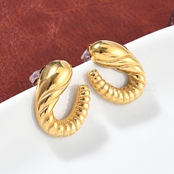 304 Stainless Steel Spiral Croissant Stud Earrings for Women&nbsp;EJEW-Z095-01G