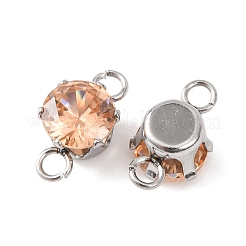 304 Stainless Steel Micro Pave Cubic Zirconia Connector Charms&nbsp;STAS-H240-50P-04