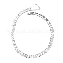 304 Stainless Steel Star Tassel Necklaces for Women&nbsp;NJEW-D328-04P