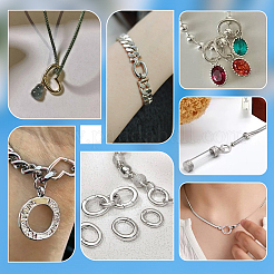 3Pcs 3 Styles 925 Sterling Silver Spring Gate Rings&nbsp;STER-PH0003-52