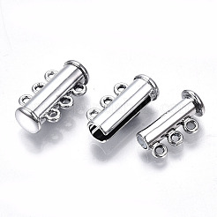 3-Strands Brass Magnetic Slide Lock Clasps&nbsp;X-KK-Q740-16P