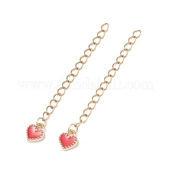 304 Stainless Steel Chain Extenders with Heart Alloy Enamel Charm&nbsp;FIND-JF00096