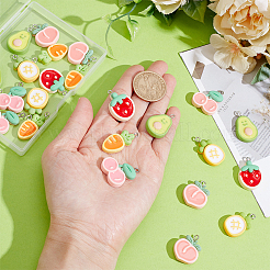 24Pcs 6 Styles Opaque Resin Pendants&nbsp;RESI-ME0001-03