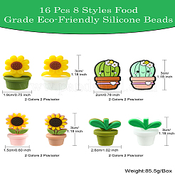 16Pcs 8 Styles Food Grade Eco-Friendly Silicone Beads&nbsp;SIL-CJ0001-58