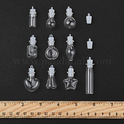 20Pcs 10 Styles Clear Glass Wishing Bottle Pendants&nbsp;GLAA-FS0002-19