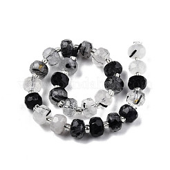 Natural Black Rutilated Quartz Beads Strands&nbsp;G-N327-08S