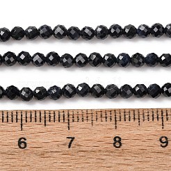 Natural Black Sapphire Beads Strands&nbsp;G-P625-3mm-01