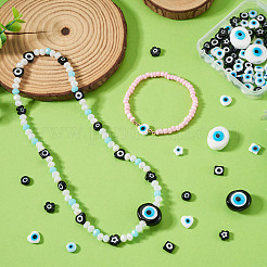 74Pcs 10 Styles Handmade Evil Eye Lampwork Beads&nbsp;LAMP-TA0002-73