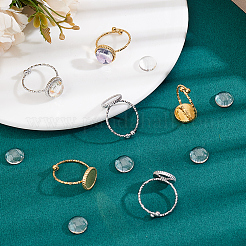 8Pcs 2 Colors 304 Stainless Steel Open Cuff Ring Component&nbsp;STAS-BBC0010-40