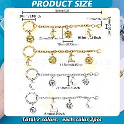 4Pcs 2 Colors 304 Stainless Steel Boot Strap Chains&nbsp;HJEW-PH02059