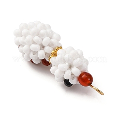 Christmas Glass Seed Beads Snowman Pendants&nbsp;PALLOY-MZ00789-02