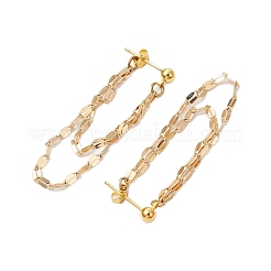 304 Stainless Steel & Brass Tassels Stud Earrings&nbsp;EJEW-JE06157