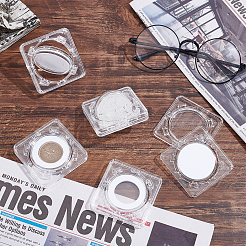 Acrylic with Plastic Coin Display Box&nbsp;ODIS-WH0010-12