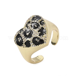 Brass Micro Pave Cubic Zirconia Cuff Rings&nbsp;RJEW-H256-07G