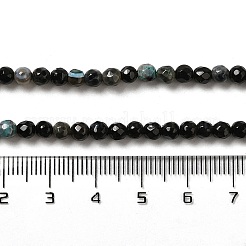 Faceted Natural Fire Crackle Agate Beads Strands&nbsp;G-F447-4mm-A18-01