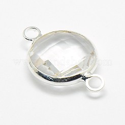 Silver Color Plated Brass Glass Links connectors&nbsp;GLAA-J011B-S