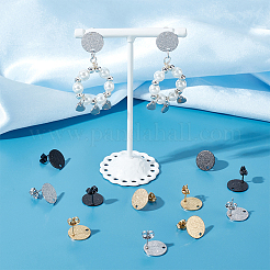 30Pcs 3 Colors 304 Stainless Steel Stud Earring Findings&nbsp;STAS-UN0056-10
