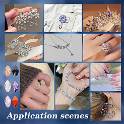 180Pcs 6 Colors Cubic Zirconia Pointed Back Cabochons&nbsp;ZIRC-PH0001-44