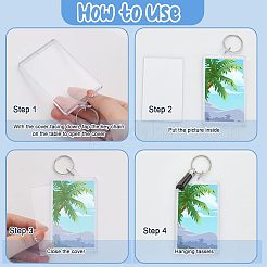 16Pcs Rectangle Acrylic Photo Frame Keychain&nbsp;KEYC-CA0001-34