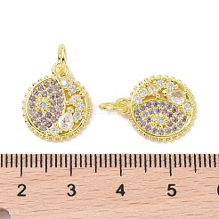 Golden Brass Micro Pave Cubic Zirconia Pendants&nbsp;KK-L209-056G-03