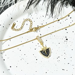 304 Stainless Steel & Rhinestone & Enamel Pendant Necklaces for Women&nbsp;NJEW-G157-03G