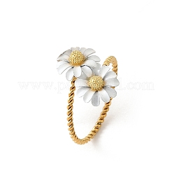 304 Stainless Steel Enamel Cuff Open Rings&nbsp;RJEW-G379-01G
