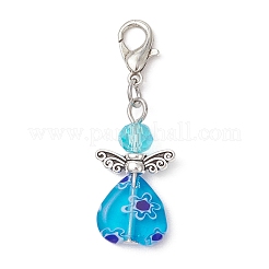 Electroplate Glass & Handmade Millefiori Lampwork Pendants Decorations&nbsp;HJEW-JM03600-01
