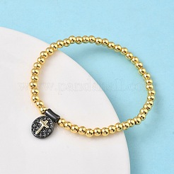 Brass Oval Charms Bracelets&nbsp;BJEW-B148-03B-04