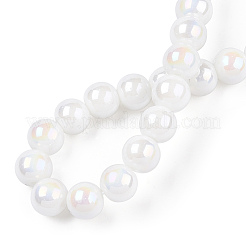 Electroplate Opaque Glass Beads Strands&nbsp;GLAA-T032-P8mm-AB02