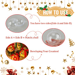 10Pcs Transparency Acrylic Christmas Balls Pendants&nbsp;DIY-CP0013-38A