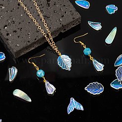 50Pcs 10 Style Transparent Spray Painted Glass Pendants&nbsp;GLAA-FS0001-07