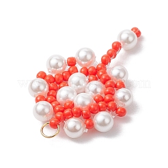 Handmade Glass Seed Beaded Flower Pendants&nbsp;PALLOY-MZ00498-02