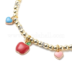 Heart & Cherry & Grape & Apple Enamel Fruit Charms Necklace&nbsp;NJEW-JN03964