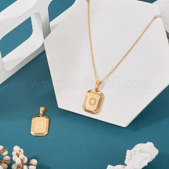1Pc Stainless Steel Rectangle with Letter Pendants&nbsp;NJEW-TA0001-22O