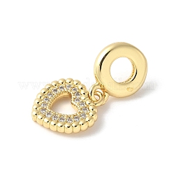 Brass Micro Pave Cubic Zirconia European Dangle Charms&nbsp;ZIRC-I071-25G