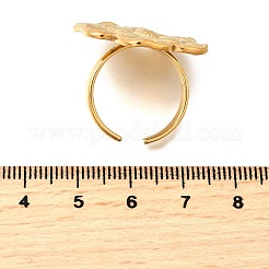 Flower 304 Stainless Steel Adjustable Cuff Rings for Women&nbsp;RJEW-M103-04B-G