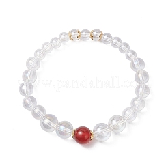 2Pcs 2 Styles Glass & Natural & Synthetic Mixed Gemstone Beaded Stretch Bracelets for Women Men&nbsp;BJEW-JB12694