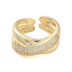 Rack Plating Brass Pave Cubic Zirconia Rings for Women&nbsp;RJEW-B064-09G