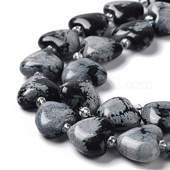 Natural Snowflake Obsidian Beads Strands&nbsp;G-E614-A16-01