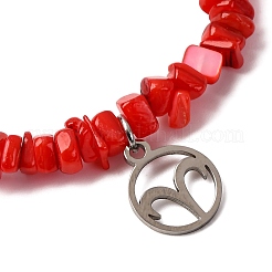12Pcs 12 Styles Constellation Non-Tarnish 304 Stainless Steel Charms Bracelets&nbsp;BJEW-JB12479