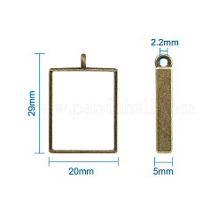 Alloy Open Back Bezel Big Pendants&nbsp;PALLOY-TA0021-02AB