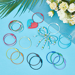 64Pcs 16 Colors Baking Paint Stainless Steel Cable Wire Keychains&nbsp;AJEW-SC0031-85