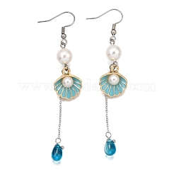 Alloy Shell Shape Dangle Earrings&nbsp;EJEW-TA00655